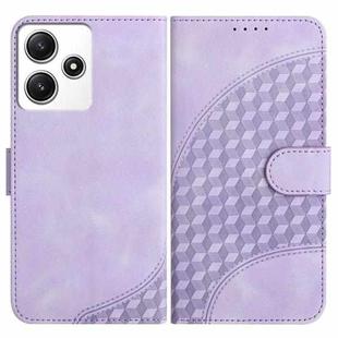 For Xiaomi Redmi 12 4G/5G/Note 12R YX0060 Elephant Head Embossed Phone Leather Case with Lanyard(Light Purple)