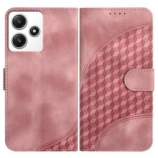 For Xiaomi Redmi 12 4G/5G/Note 12R YX0060 Elephant Head Embossed Phone Leather Case with Lanyard(Pink)