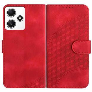 For Xiaomi Redmi 12 4G/5G/Note 12R YX0060 Elephant Head Embossed Phone Leather Case with Lanyard(Red)