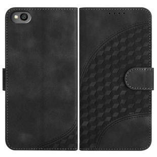 For Xiaomi Redmi Go YX0060 Elephant Head Embossed Phone Leather Case with Lanyard(Black)