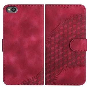 For Xiaomi Redmi Go YX0060 Elephant Head Embossed Phone Leather Case with Lanyard(Rose Red)