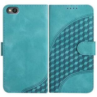 For Xiaomi Redmi Go YX0060 Elephant Head Embossed Phone Leather Case with Lanyard(Light Blue)