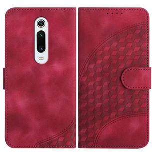 For Xiaomi Redmi K20 YX0060 Elephant Head Embossed Phone Leather Case with Lanyard(Rose Red)