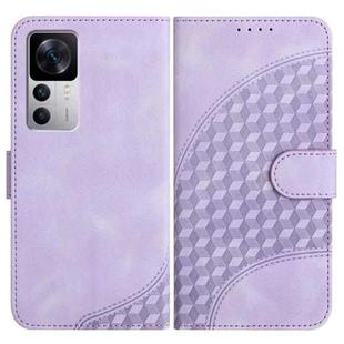 For Xiaomi Redmi K50 Ultra/12T/12T Pro YX0060 Elephant Head Embossed Phone Leather Case with Lanyard(Light Purple)