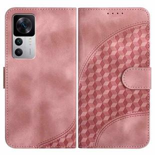 For Xiaomi Redmi K50 Ultra/12T/12T Pro YX0060 Elephant Head Embossed Phone Leather Case with Lanyard(Pink)