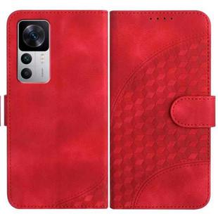 For Xiaomi Redmi K50 Ultra/12T/12T Pro YX0060 Elephant Head Embossed Phone Leather Case with Lanyard(Red)