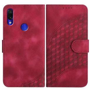 For Xiaomi Redmi Note 7/7 Pro YX0060 Elephant Head Embossed Phone Leather Case with Lanyard(Rose Red)