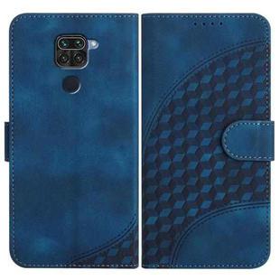 For Xiaomi Redmi Note 9 4G Global/10X 4G YX0060 Elephant Head Embossed Phone Leather Case with Lanyard(Royal Blue)