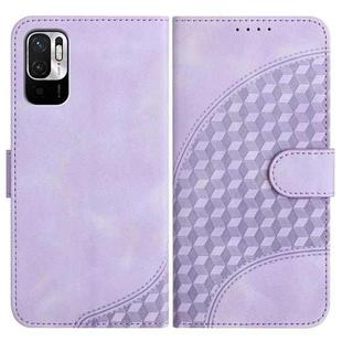 For Xiaomi Redmi Note 10 5G/Poco M3 Pro 5G YX0060 Elephant Head Embossed Phone Leather Case with Lanyard(Light Purple)