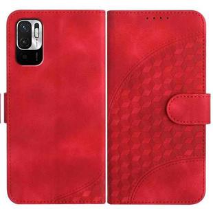 For Xiaomi Redmi Note 10 5G/Poco M3 Pro 5G YX0060 Elephant Head Embossed Phone Leather Case with Lanyard(Red)