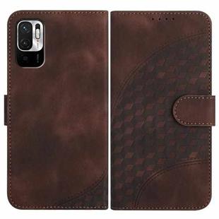 For Xiaomi Redmi Note 10 5G/Poco M3 Pro 5G YX0060 Elephant Head Embossed Phone Leather Case with Lanyard(Coffee)