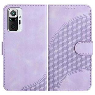 For Xiaomi Redmi Note 10 Pro Max/10 Pro 4G Global YX0060 Elephant Head Embossed Phone Leather Case with Lanyard(Light Purple)