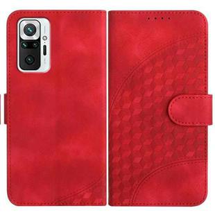 For Xiaomi Redmi Note 10 Pro Max/10 Pro 4G Global YX0060 Elephant Head Embossed Phone Leather Case with Lanyard(Red)