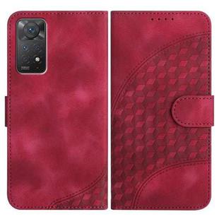 For Xiaomi Redmi Note 11 Pro 4G Global/5G Global YX0060 Elephant Head Embossed Phone Leather Case with Lanyard(Rose Red)