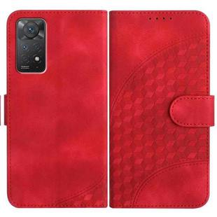 For Xiaomi Redmi Note 11 Pro 4G Global/5G Global YX0060 Elephant Head Embossed Phone Leather Case with Lanyard(Red)