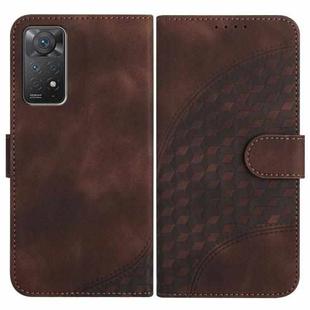 For Xiaomi Redmi Note 11 Pro 4G Global/5G Global YX0060 Elephant Head Embossed Phone Leather Case with Lanyard(Coffee)