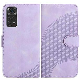 For Xiaomi Redmi Note 11 4G/Note 11S 4G Global YX0060 Elephant Head Embossed Phone Leather Case with Lanyard(Light Purple)