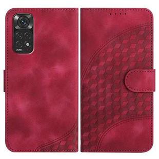 For Xiaomi Redmi Note 11 4G/Note 11S 4G Global YX0060 Elephant Head Embossed Phone Leather Case with Lanyard(Rose Red)