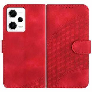 For Xiaomi Redmi Note 12 Pro 5G/Poco X5 Pro YX0060 Elephant Head Embossed Phone Leather Case with Lanyard(Red)