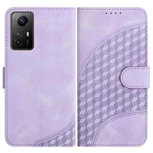 For Xiaomi Redmi Note 12S 4G Global YX0060 Elephant Head Embossed Phone Leather Case with Lanyard(Light Purple)