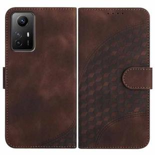 For Xiaomi Redmi Note 12S 4G Global YX0060 Elephant Head Embossed Phone Leather Case with Lanyard(Coffee)
