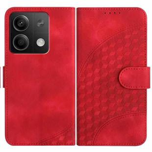 For Xiaomi Redmi Note 13 5G YX0060 Elephant Head Embossed Phone Leather Case with Lanyard(Red)