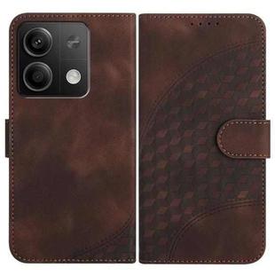 For Xiaomi Redmi Note 13 5G YX0060 Elephant Head Embossed Phone Leather Case with Lanyard(Coffee)