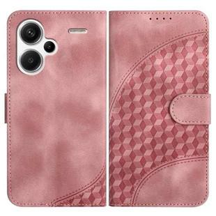 For Xiaomi Redmi Note 13 Pro+ 5G YX0060 Elephant Head Embossed Phone Leather Case with Lanyard(Pink)