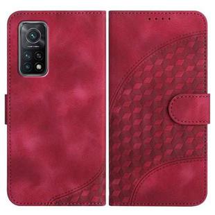 For Xiaomi Mi 10T/10T Pro 5G/Redmi K30T/K30S YX0060 Elephant Head Embossed Phone Leather Case with Lanyard(Rose Red)