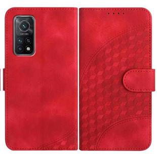 For Xiaomi Mi 10T/10T Pro 5G/Redmi K30T/K30S YX0060 Elephant Head Embossed Phone Leather Case with Lanyard(Red)