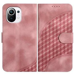 For Xiaomi Mi 11 5G YX0060 Elephant Head Embossed Phone Leather Case with Lanyard(Pink)