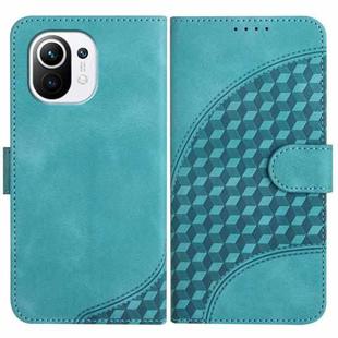 For Xiaomi Mi 11 5G YX0060 Elephant Head Embossed Phone Leather Case with Lanyard(Light Blue)
