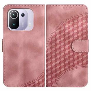 For Xiaomi Mi 11 Pro YX0060 Elephant Head Embossed Phone Leather Case with Lanyard(Pink)