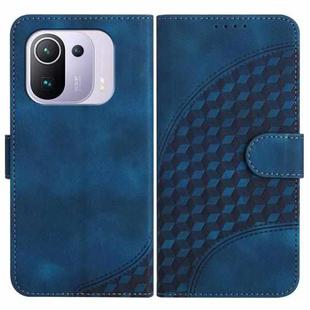For Xiaomi Mi 11 Pro YX0060 Elephant Head Embossed Phone Leather Case with Lanyard(Royal Blue)