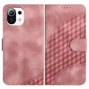For Xiaomi Mi 11 Lite 4G/5G YX0060 Elephant Head Embossed Phone Leather Case with Lanyard(Pink)