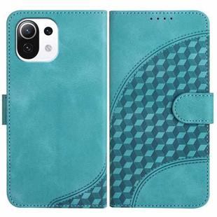 For Xiaomi Mi 11 Lite 4G/5G YX0060 Elephant Head Embossed Phone Leather Case with Lanyard(Light Blue)