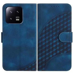 For Xiaomi 13 YX0060 Elephant Head Embossed Phone Leather Case with Lanyard(Royal Blue)