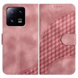 For Xiaomi 13 Pro YX0060 Elephant Head Embossed Phone Leather Case with Lanyard(Pink)