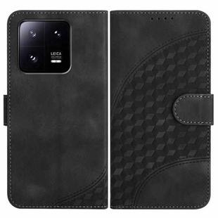 For Xiaomi 13 Pro YX0060 Elephant Head Embossed Phone Leather Case with Lanyard(Black)