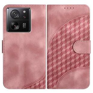 For Xiaomi 13T/13T Pro/Redmi K60 Ultra YX0060 Elephant Head Embossed Phone Leather Case with Lanyard(Pink)