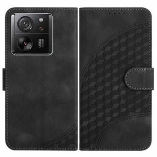 For Xiaomi 13T/13T Pro/Redmi K60 Ultra YX0060 Elephant Head Embossed Phone Leather Case with Lanyard(Black)