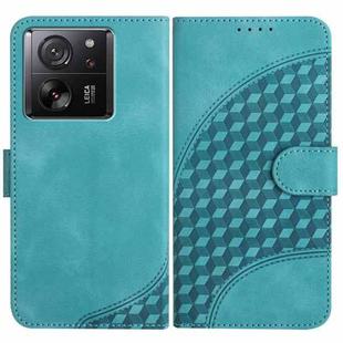 For Xiaomi 13T/13T Pro/Redmi K60 Ultra YX0060 Elephant Head Embossed Phone Leather Case with Lanyard(Light Blue)