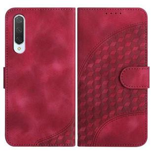 For Xiaomi Mi CC9 YX0060 Elephant Head Embossed Phone Leather Case with Lanyard(Rose Red)