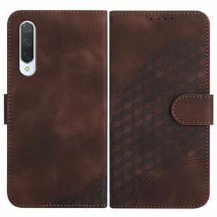 For Xiaomi Mi CC9 YX0060 Elephant Head Embossed Phone Leather Case with Lanyard(Coffee)