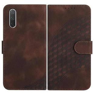 For Xiaomi Mi CC9e YX0060 Elephant Head Embossed Phone Leather Case with Lanyard(Coffee)