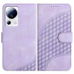 For Xiaomi Civi 2/13 Lite YX0060 Elephant Head Embossed Phone Leather Case with Lanyard(Light Purple)