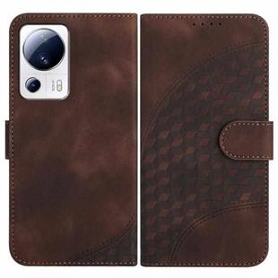 For Xiaomi Civi 2/13 Lite YX0060 Elephant Head Embossed Phone Leather Case with Lanyard(Coffee)