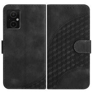 For Xiaomi Poco M5/M4 5G YX0060 Elephant Head Embossed Phone Leather Case with Lanyard(Black)