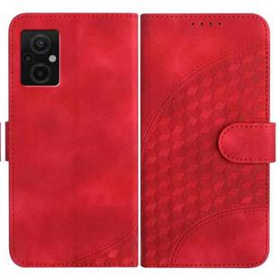 For Xiaomi Poco M5/M4 5G YX0060 Elephant Head Embossed Phone Leather Case with Lanyard(Red)
