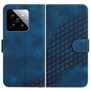 For Xiaomi 14 YX0060 Elephant Head Embossed Phone Leather Case with Lanyard(Royal Blue)